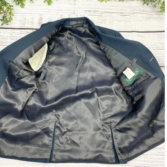 RALPH LAUREN Boys Navy BuTrim Front Blazer Suit Jacket 7 - Picture 7 of 8